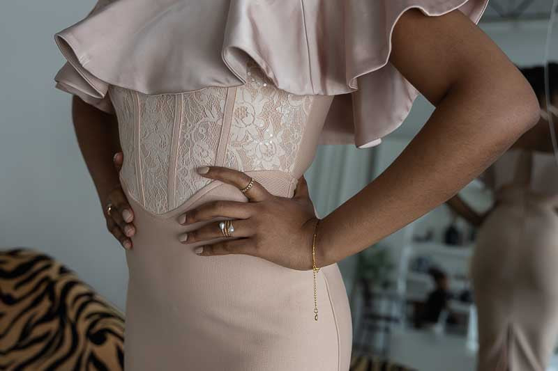 Giovania Dress Halter Raffle Lace Corcet